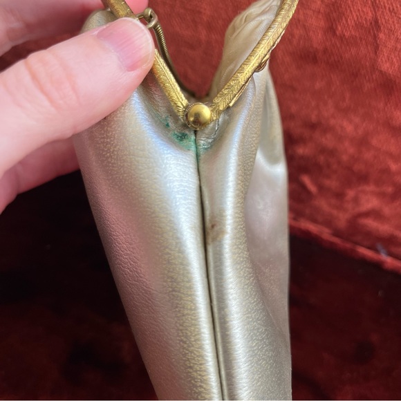 antique walborg silver leather kiss lock bag - Picture 8 of 11